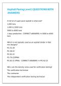 Asphalt Paving Level 1 QUESTIONS WITH ANSWERS
