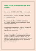 Galen pharm exam 3 questions with answers