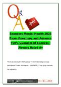 Saunders Mental Health Nursing Exam 2026 &lpar;150 Questions&rpar; &ndash; NURS-PSYCH-302 &ndash; Therapeutic Communication&comma; Psychiatric Disorders & Crisis Intervention &ndash; Chamberlain University