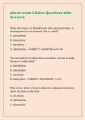 pharm exam 1 Galen Questions With Answers 