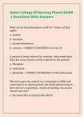 Galen College Of Nursing Pharm EXAM 1 Questions With Answers 