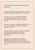 Galen pharm exam 4 questions with answers