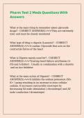 Pharm Test 2 Meds Questions With Answers &comma;