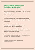Galen Pharmacology Exam 3 Questions With Answers