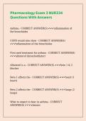 Pharmacology Exam 3 NUR334 Questions With Answers