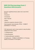 NUR 334 Pharmacology Exam 2 Questions With Answers