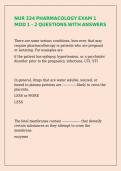 NUR 334 PHARMACOLOGY EXAM 1 MOD 1 &ndash; 2 QUESTIONS WITH ANSWERS &comma;