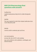 NUR 334 Pharmacology final questions with answers