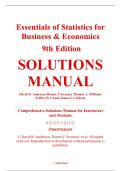 Solutions Manual &ndash; Essentials of Statistics for Business & Economics&comma; 9th Edition &ndash; David R&period; Anderson&comma; Dennis J&period; Sweeney &ndash; ISBN 9780357045435 &lpar;Complete Chapters 1&ndash;15 Covered&rpar;