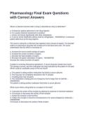Pharmacology Final Exam Questions with Correct Answers