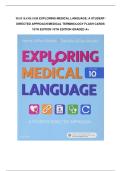 Test bank for Exploring Medical Language A Student-Directed ApproachMedical Terminology Flash Cards 10th Edition  with test questions and answers graded A&plus;