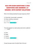 BLS CPR EXAM QUESTIONS 2 2026  QUESTIONS AND ANSWERS &vert; A&plus;  GRADED &vert; WITH EXPERT SOLUTIONS 
