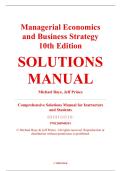 Solutions Manual &ndash; Managerial Economics and Business Strategy&comma; 10th Edition &ndash; Michael Baye & Jeff Prince &ndash; ISBN 9781260940541 &lpar;Complete Chapters 1&ndash;12 Covered&rpar;