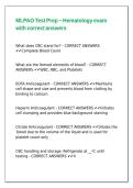 MLPAO Test Prep - Hematology exam with correct answers