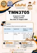 TMN3705 Assignment 3 &lpar;COMPLETE ANSWERS&rpar; 2026 - DUE 21 August 2026