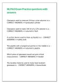MLPAO Exam Practice questions with answers