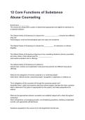 12 Core Functions of Substance Abuse Counseling NEWEST 2026&sol;2027 ACTUAL EXAM COMPLETE QUESTIONS AND CORRECT DETAILED ANSWERS &lpar;VERIFIED ANSWERS&rpar; &vert;ALREADY GRADED A&plus;&vert;&vert;BRAND NEW&excl;&excl;