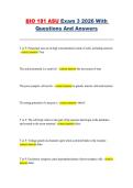 BIO 181 &ndash; Exam 3 &ndash; Arizona State University &ndash; 2026 Practice Questions and Answers