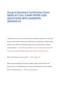 Surgical Assistant Certification Exam  ABSA ACTUAL EXAM PAPER 2026  QUESTIONS WITH ANSWERS  GRADED A&plus; 
