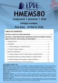 HMEMS80 Assignment 1 &lpar;ANSWERS&rpar; Semester 1 2026 - DISTINCTION GUARANTEED