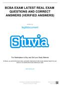 BCBA EXAM LATEST REAL EXAM QUESTIONS AND CORRECT ANSWERS &lpar;VERIFIED ANSWERS&rpar;