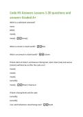 Code HS Answers Lessons 1-20 questions and  answers Graded A&plus; 