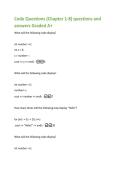 Code Questions &lpar;Chapter 1-8&rpar; questions and  answers Graded A&plus; 
