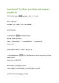 odehs unit 7 python questions and answers  Graded A&plus; 
