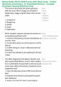 Mental Health PSYCH HESI Practice 2021 Study Guide - Verified Questions and Answers - A&plus; Guaranteed Success - Complete Psychiatric Nursing HESI Exam Prep
