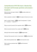 Comprehensive STAT 201 Exam 1 Review Key  Concepts and Formulas questions and answers 