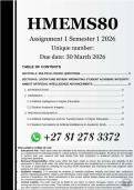 HMEMS80 Assignment 1 &lpar;COMPLETE ANSWERS&rpar; Semester 1 2026 - DUE 30 March 2026
