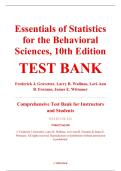 Test Bank &ndash; Essentials of Statistics for the Behavioral Sciences&comma; 10th Edition &ndash; Gravetter&comma; Wallnau&comma; Forzano&comma; & Witnauer &ndash; ISBN 9780357365298 &lpar;Complete Chapters 1&ndash;15 Covered&rpar;