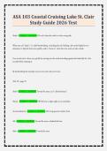 ASA 103 Coastal Cruising Lake St&period; Clair Study Guide 2026 Test