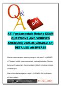 ATI Fundamentals Nursing Retake Exam &ndash; 70 Questions and Answers on Patient Safety&comma; Documentation&comma; Diabetes Care &vert; 2025&sol;2026