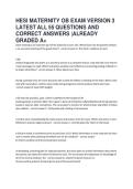 HESI MATERNITY OB EXAM VERSION 3 LATEST ALL 55 QUESTIONS AND  CORRECT ANSWERS &vert;ALREADY  GRADED A&plus;HESI MATERNITY OB EXAM VERSION 3 LATEST ALL 55 QUESTIONS AND  CORRECT ANSWERS &vert;ALREADY  GRADED A&plus;