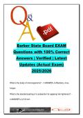 Barber State Board Licensing Exam &ndash; 100 Questions and Answers on Hair Color&comma; Sanitation&comma; Shaving Techniques&comma; Scalp Disorders &vert; Barbering Certification &vert; 2025&ndash;2026