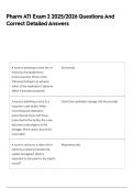 Pharm ATI Exam 2 2025&sol;2026 Questions And Correct Detailed Answers