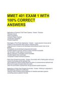 MMET 401 EXAM 1 WITH 100&percnt; CORRECT ANSWERS 