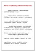 MPTC Final Exam questions with answers