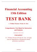 Test Bank &ndash; Financial Accounting&comma; 13th Edition &ndash; C&period; William Thomas & Wendy M&period; Tietz &ndash; ISBN 9780136899037 &lpar;Full Chapters 1&ndash;12 Covered&rpar;