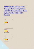 TEAS 4 &lpar;English&comma; science&comma; math&rpar; Strategies Review of Key Quizzes with 100&percnt; Correct Solutions &lpar;Latest Update Verified &vert; 2026 &vert; 2027 &ndash; Rated A&rpar;    