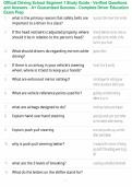 Official Driving School Segment 1 Study Guide - Verified Questions and Answers - A&plus; Guaranteed Success - Complete Driver Education Exam Prep