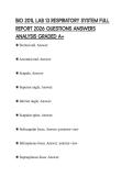 BIO 201L LAB 13 RESPIRATORY SYSTEM FULL REPORT 2026 QUESTIONS ANSWERS ANALYSIS GRADED A&plus;