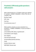 Prosthetic CPM study guide questions with answers