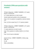 Prosthetic CPM exam questions with answers