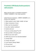 Prosthetic CPM Study Guide questions with answers&comma;