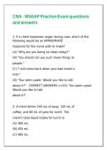 CNA - NNAAP Practice Exam questions and answers
