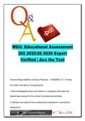 Educational Assessment 302 Exam Study Guide &ndash; 180 Questions on Assessment Types&comma; Validity&comma; Reliability&comma; Grading Methods &vert; Western Governors University &vert; 2025&ndash;2026