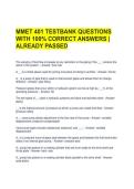 MMET 401 TESTBANK QUESTIONS WITH 100&percnt; CORRECT ANSWERS &vert; ALREADY PASSED