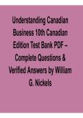 2025&sol; 2026 Understanding Canadian Business 10th Canadian Edition Complete Test Bank PDF Verified Questions Answers